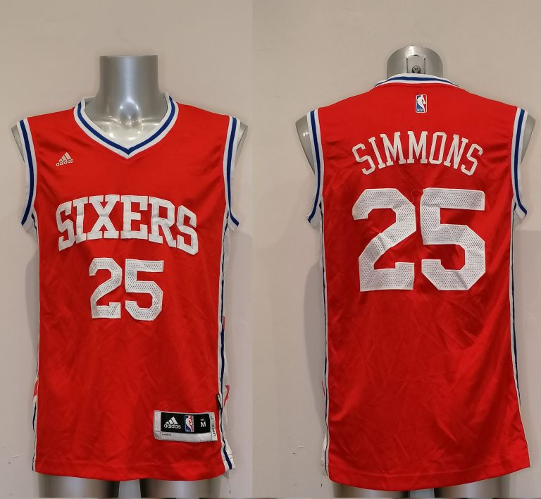 Vintage NBA Philadelphia 76ers Basketball Jersey 25 Simmons adidas shirt size M (1)