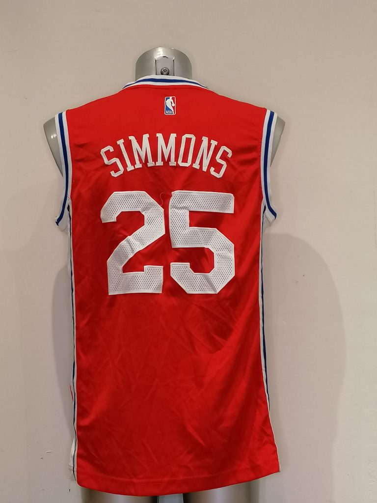 Vintage NBA Philadelphia 76ers Basketball Jersey 25 Simmons adidas shirt size M (3)