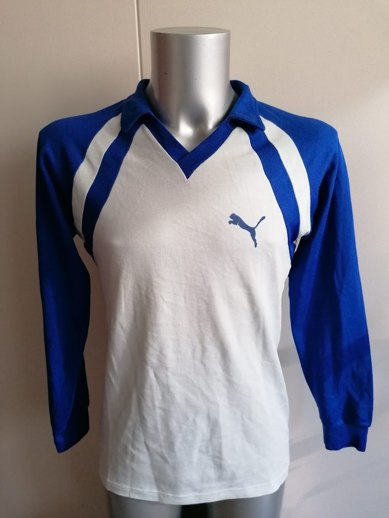 Vintage PUMA 1970ies 1980ies ls white football shirt size M (1)