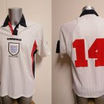 Vintage England 1997 World Cup 1998 1999 home shirt Umbro jersey #14 size L