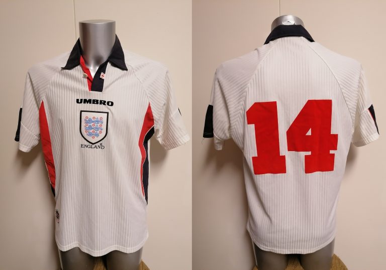 Vintage England 1997 World Cup 1998 1999 home shirt Umbro jersey #14 size L